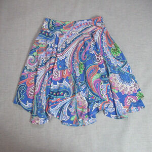 Lauren Ralph Lauren Skirt Women Size 10 Blue Paisley Boho Hipster Midi Rich Girl